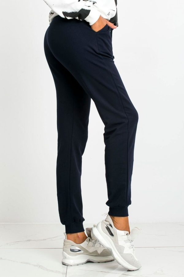 Navy Blue Tracksuit Trousers in Women`s Tracksuit Bottoms, Sports Pants with Cotton and Spandex