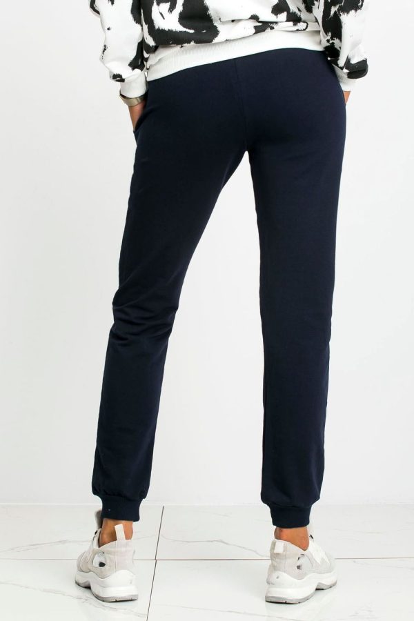Navy Blue Tracksuit Trousers in Women`s Tracksuit Bottoms, Sports Pants with Cotton and Spandex