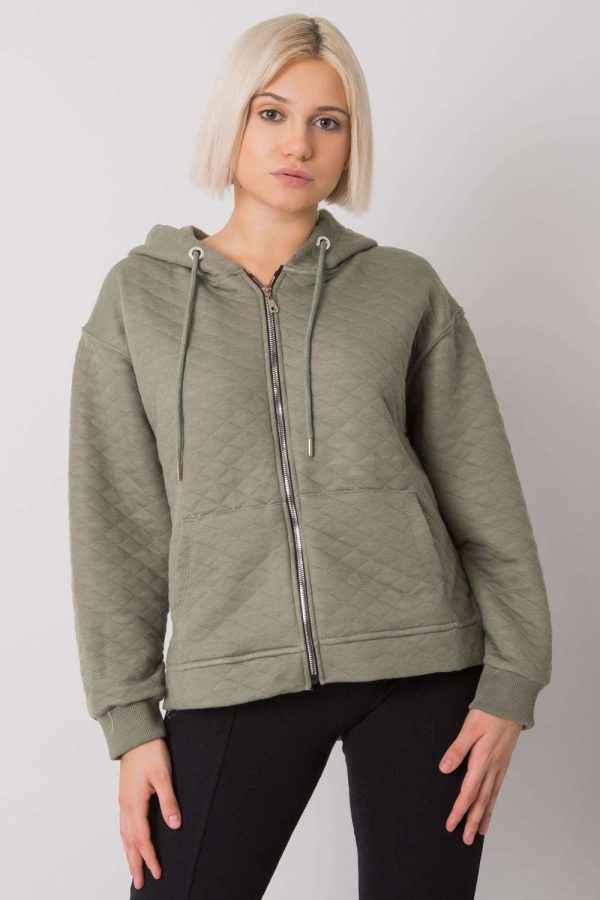 Green Sweatshirt in Cotton and Spandex ..
