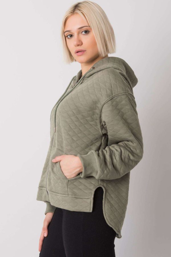 Green Sweatshirt in Cotton and Spandex ..