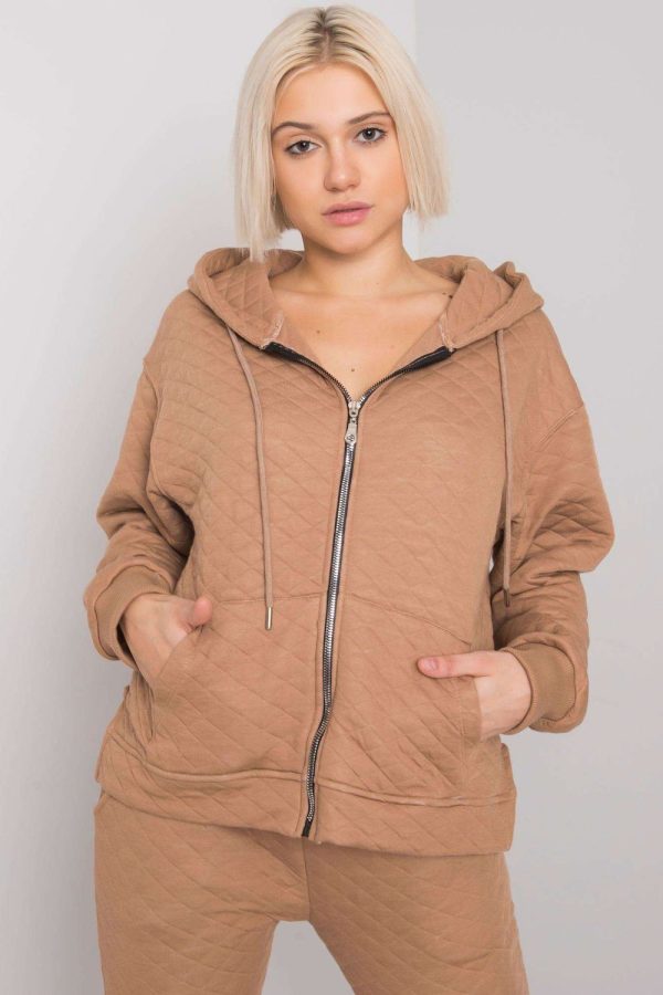 Brown Sweatshirt in Cotton and Spandex ...
