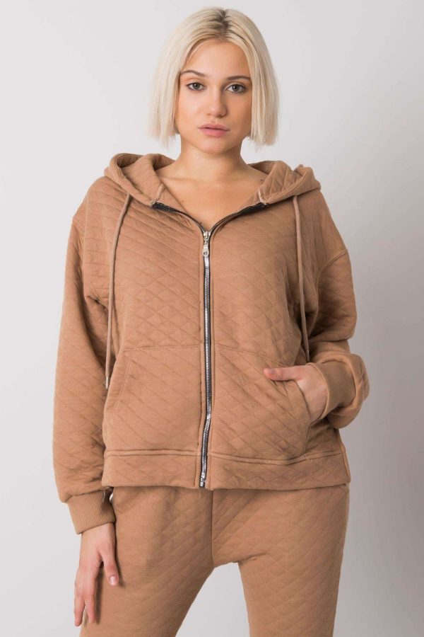 Brown Sweatshirt in Cotton and Spandex ...