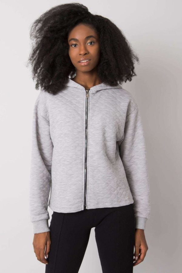 Grey Sweatshirt in Cotton and Spandex ...