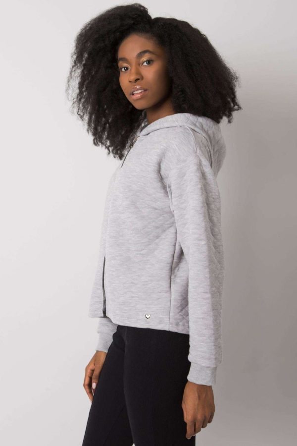 Grey Sweatshirt in Cotton and Spandex ...