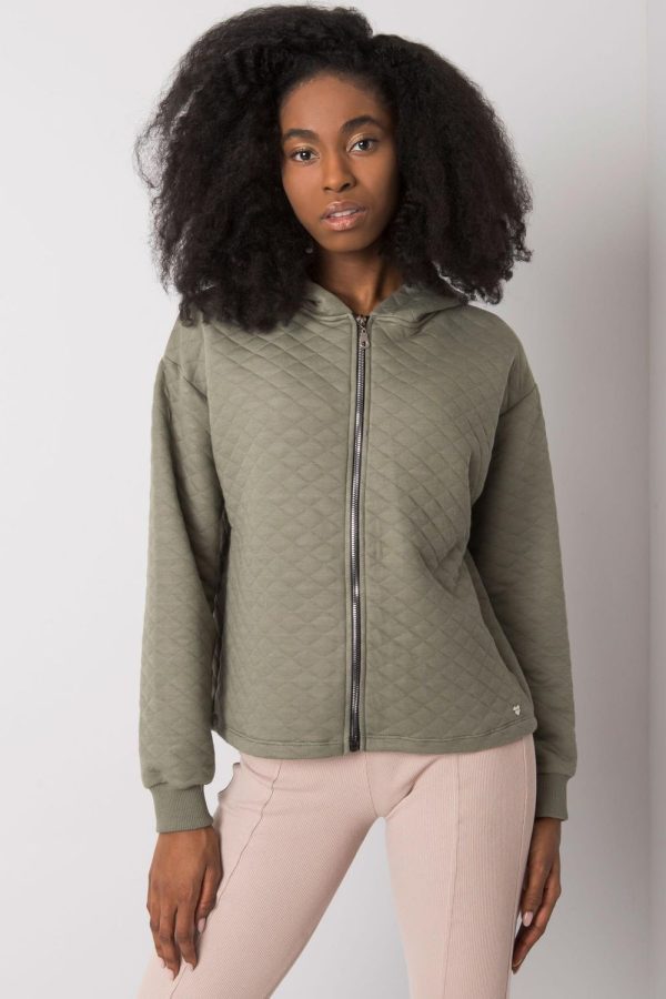 Green Sweatshirt in Cotton and Spandex ...