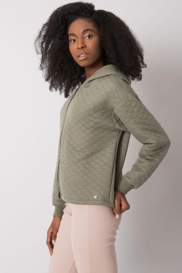 Green Sweatshirt in Cotton and Spandex ...