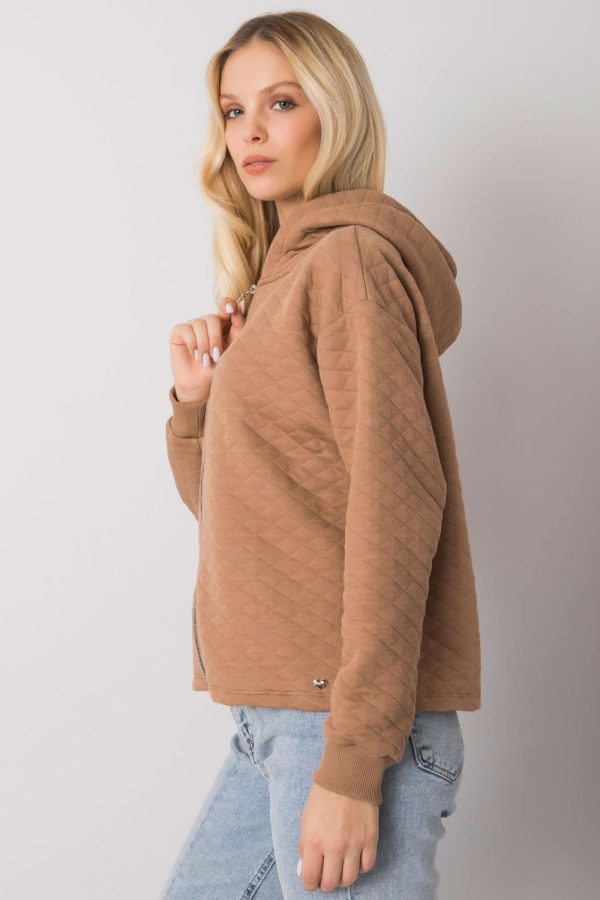 Brown Sweatshirt in Cotton and Spandex ...