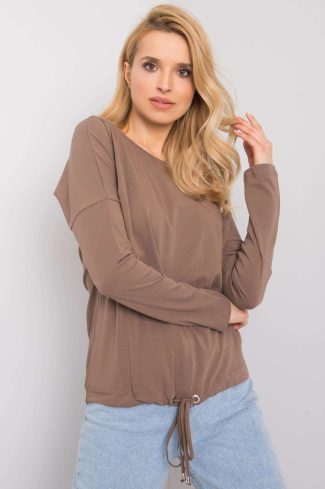 Brown Blouse in Women`s Blouses, Tunics with Cotton and Spandex