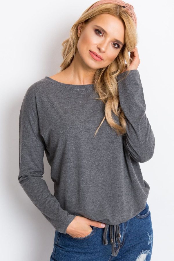 Grey Blouse in Women`s Blouses, Tunics with Cotton and Spandex