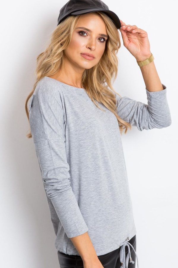 Grey Blouse in Women`s Blouses, Tunics with Cotton and Spandex