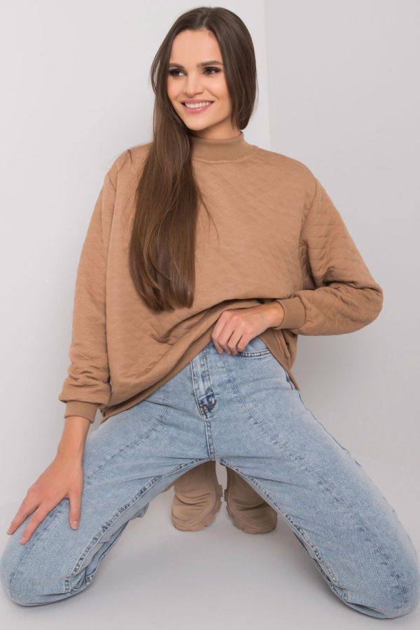 Brown Sweatshirt in Cotton and Spandex ...