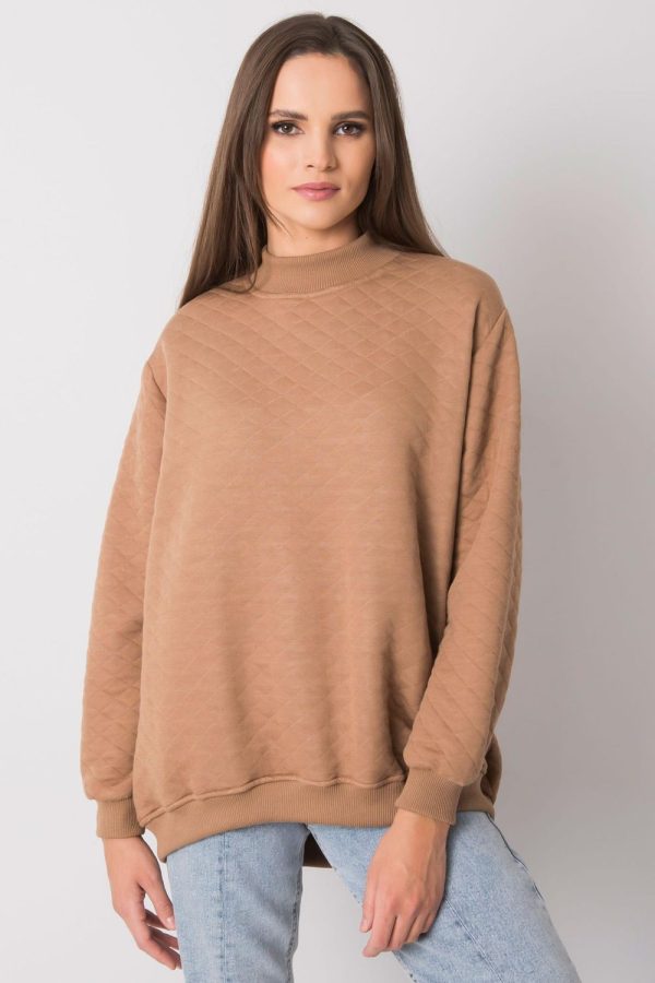 Brown Sweatshirt in Cotton and Spandex ...