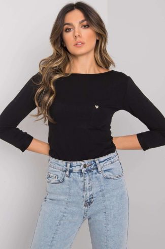 Black Blouse in Women`s Blouses, Tunics with Cotton and Spandex