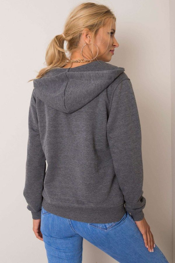 Grey Sweatshirt in Cotton and Spandex ....