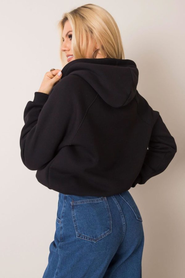 Black Sweatshirt in Cotton and Spandex ...