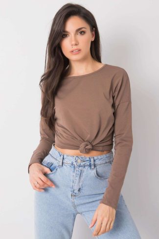 Brown Blouse in Women`s Blouses, Tunics with Cotton and Spandex