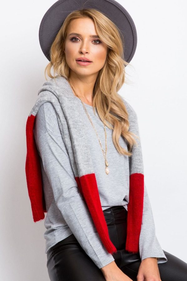 Grey Blouse in Women`s Blouses, Tunics with Cotton and Spandex