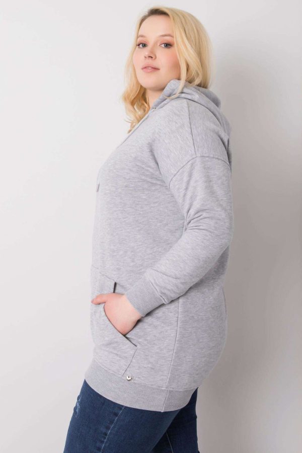 Grey Sweatshirt in Sweatshirts For Women with Cotton and Spandex