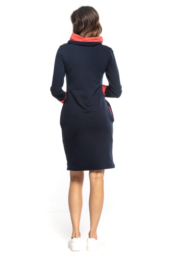 Navy Blue Daydress 1 in Cotton and Polyester