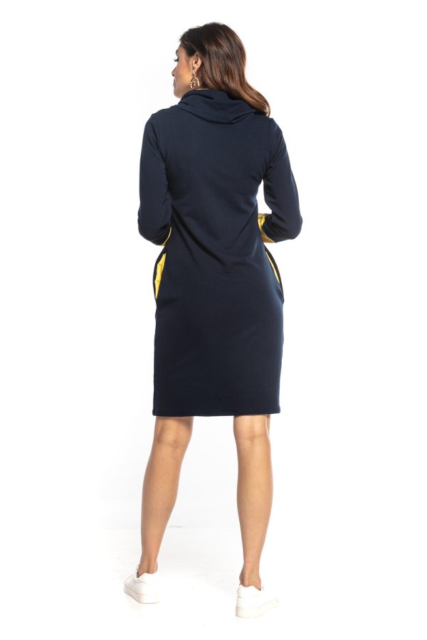 Navy Blue Daydress 4 in Cotton and Polyester