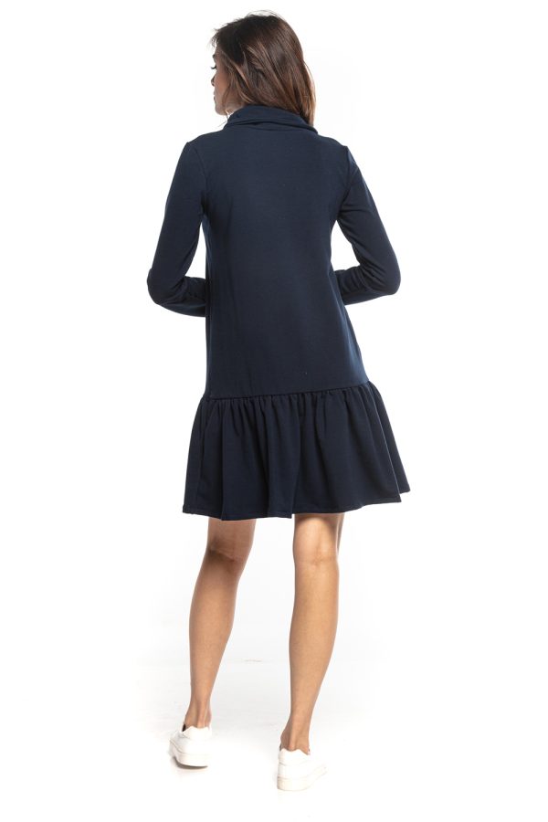Navy Blue Daydress in Day Dresses with Cotton and Polyester
