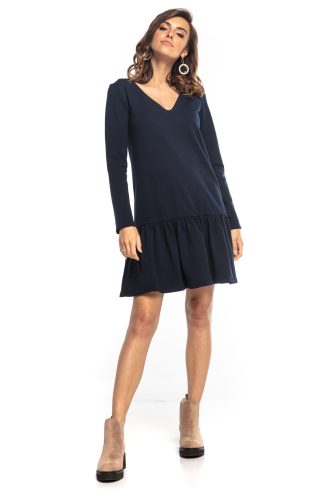 Navy Blue Daydress 3 in Cotton and Polyester