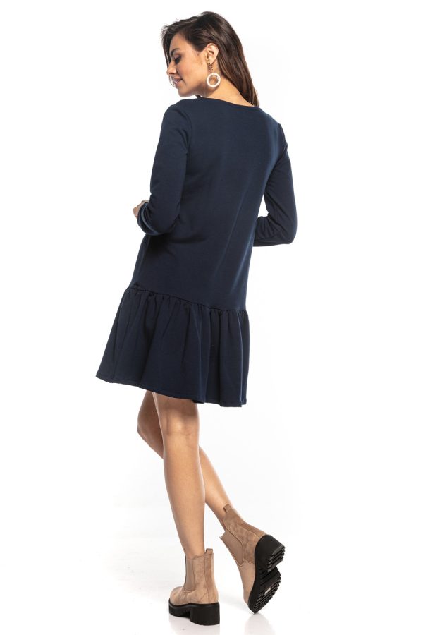 Navy Blue Daydress 3 in Cotton and Polyester