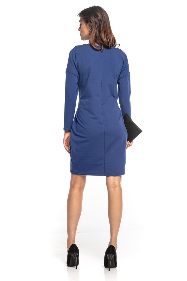 Navy Blue Daydress in Day Dresses with Cotton, Spandex and Polyester