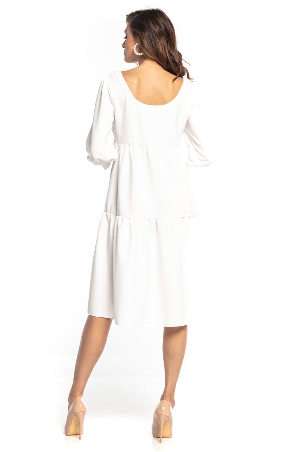 White Daydress in Day Dresses with Spandex and Polyester