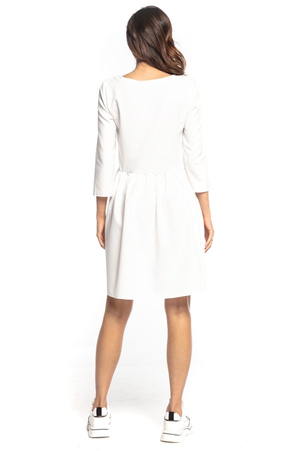 White Daydress in Day Dresses with Spandex and Polyester