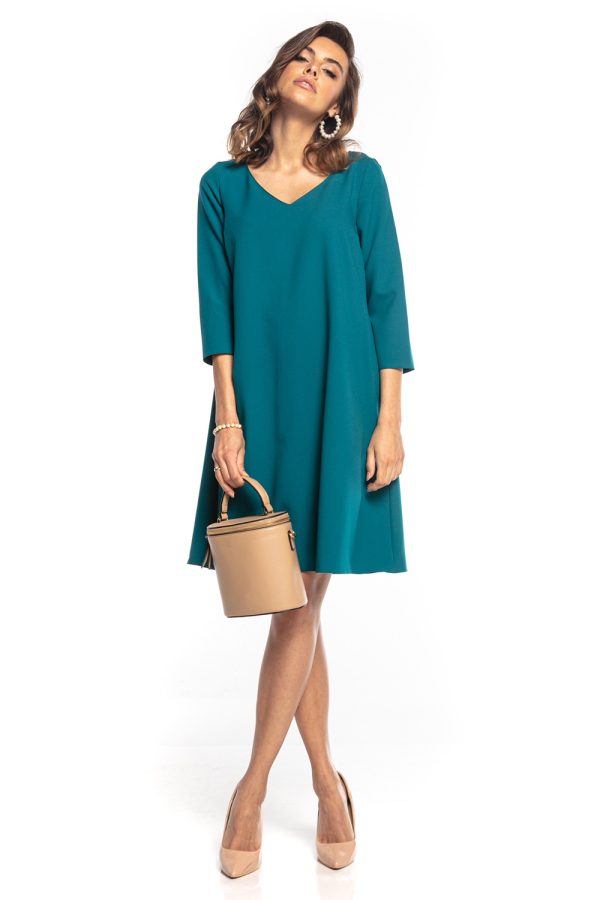 Green Daydress in Day Dresses with Spandex and Polyester