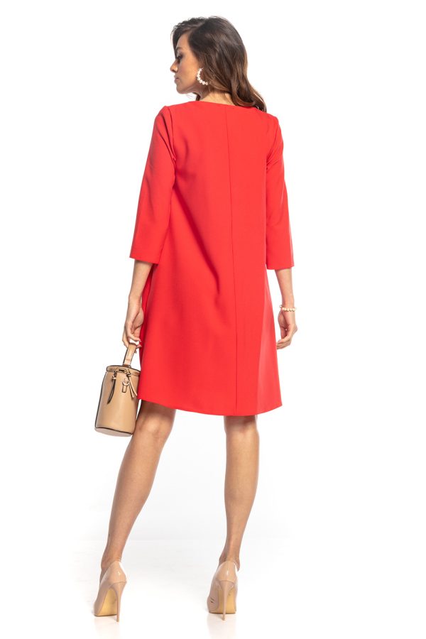 Red Daydress in Day Dresses with Spandex and Polyester