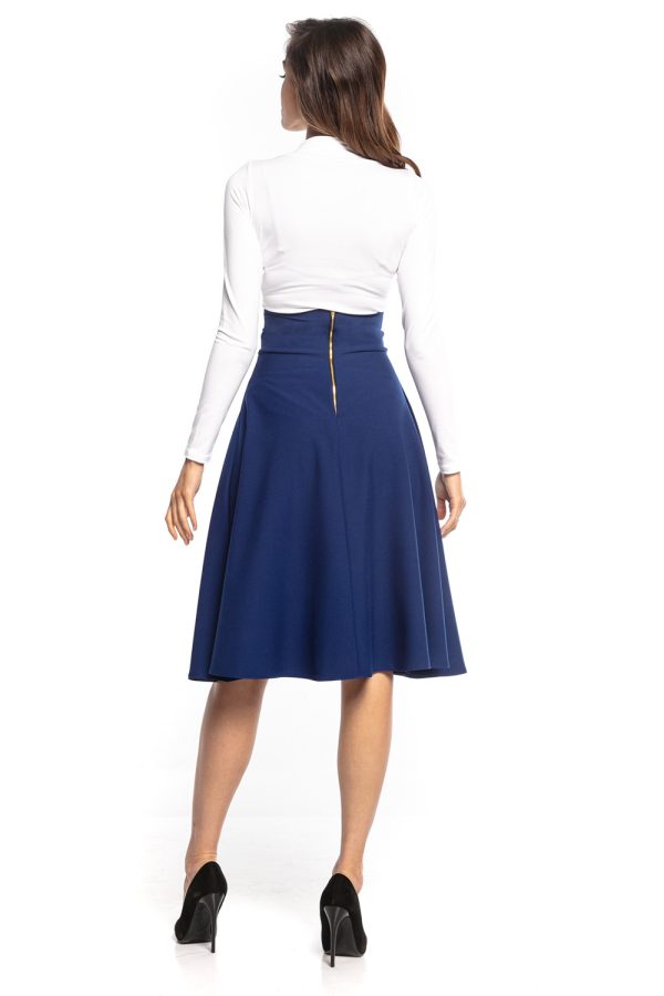 Navy Blue Skirt in Skirts with Spandex and Polyester