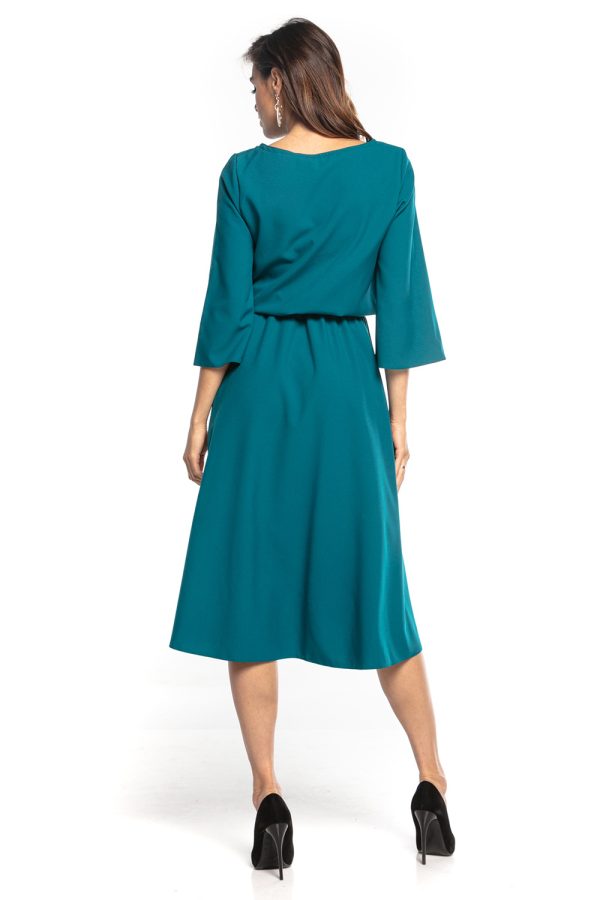 Green Daydress in Day Dresses with Spandex and Polyester