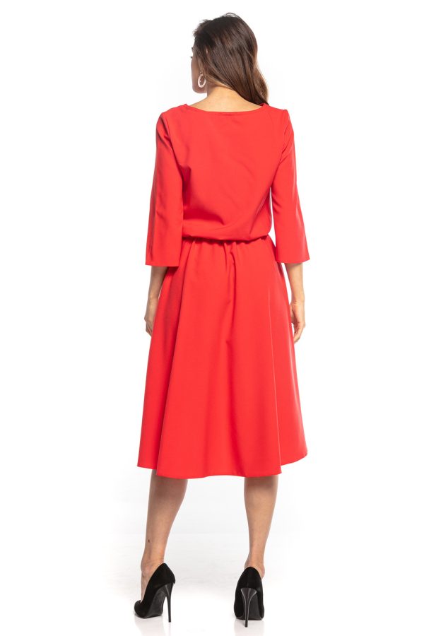 Red Daydress in Day Dresses with Spandex and Polyester