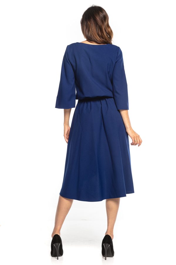 Navy Blue Daydress in Day Dresses with Spandex and Polyester