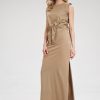 Beige Long Skirt in Skirts with Cotton