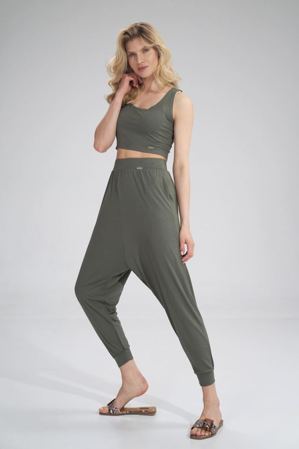 Green Top in Undershirts / Tops with Spandex and Viscose