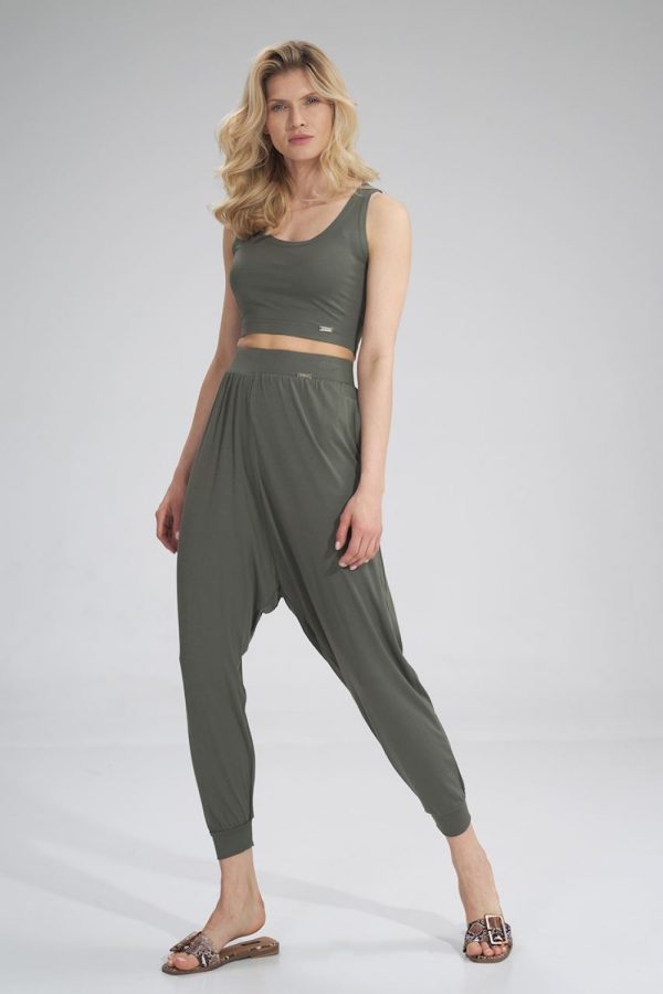 Green Top in Undershirts / Tops with Spandex and Viscose
