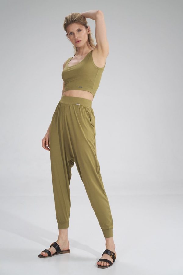 Green Top in Undershirts / Tops with Spandex and Viscose