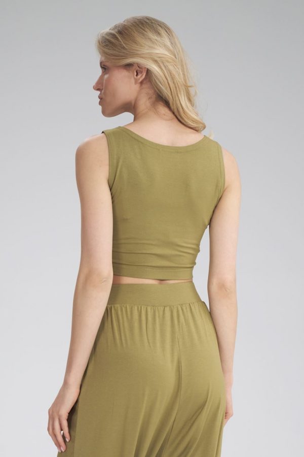 Green Top in Undershirts / Tops with Spandex and Viscose