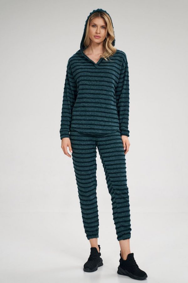 Green Tracksuit Trousers in Women`s Tracksuit Bottoms, Sports Pants with Spandex, Polyester and Viscose