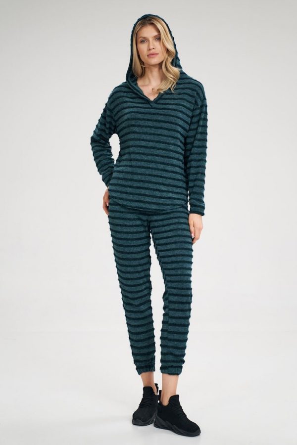 Green Tracksuit Trousers in Women`s Tracksuit Bottoms, Sports Pants with Spandex, Polyester and Viscose