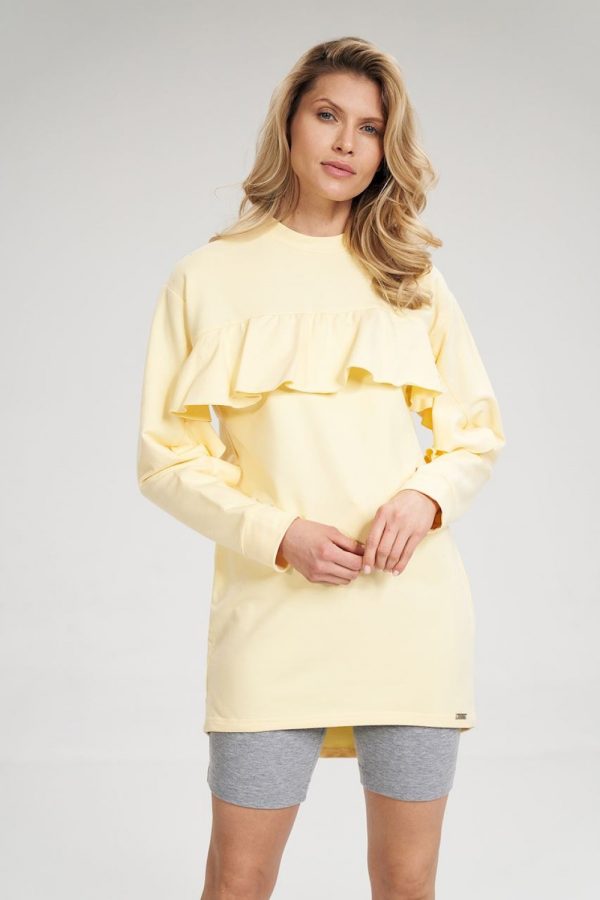 Yellow Tunic in Women`s Blouses, Tunics with Cotton and Spandex