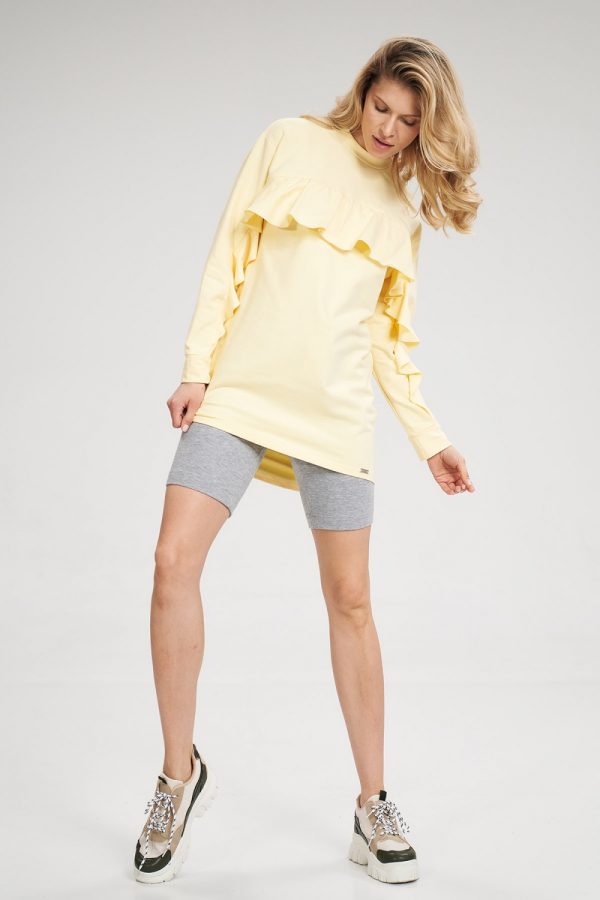 Yellow Tunic in Women`s Blouses, Tunics with Cotton and Spandex