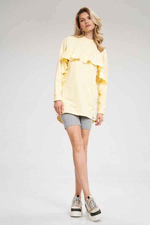 Yellow Tunic in Women`s Blouses, Tunics with Cotton and Spandex