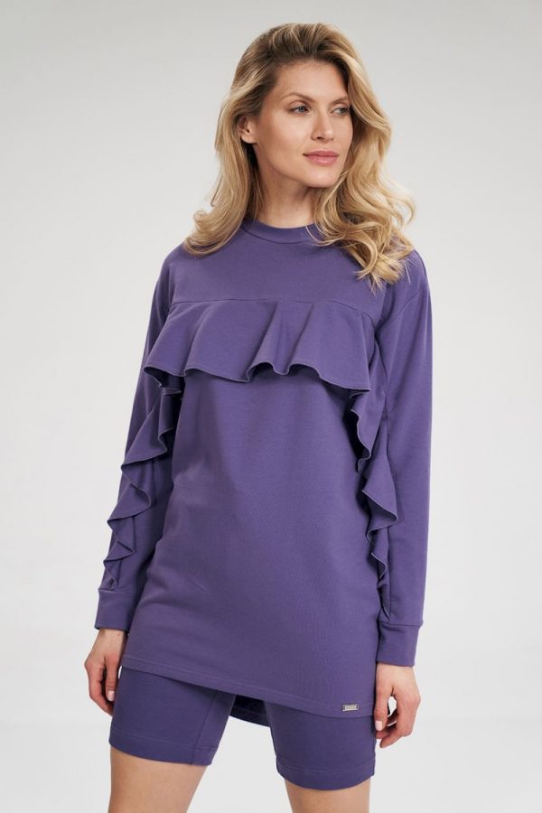 Violet Tunic in Women`s Blouses, Tunics with Cotton and Spandex