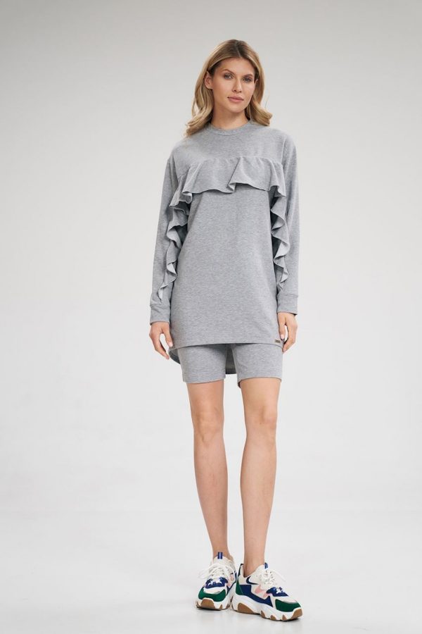 Grey Tunic in Women`s Blouses, Tunics with Cotton and Spandex