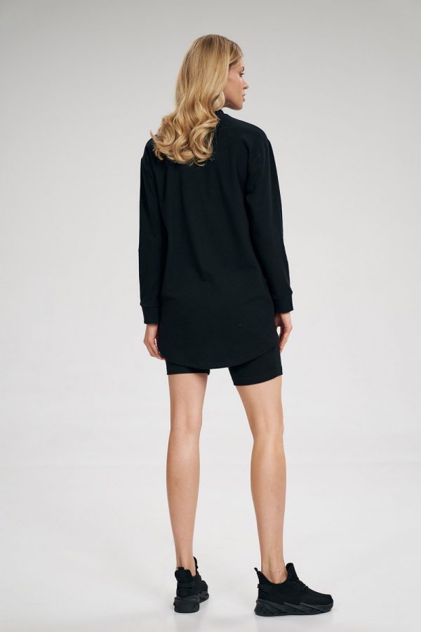 Black Tunic in Women`s Blouses, Tunics with Cotton and Spandex