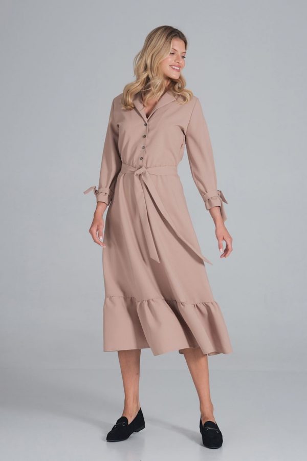 beige Daydress model 162373 Figl